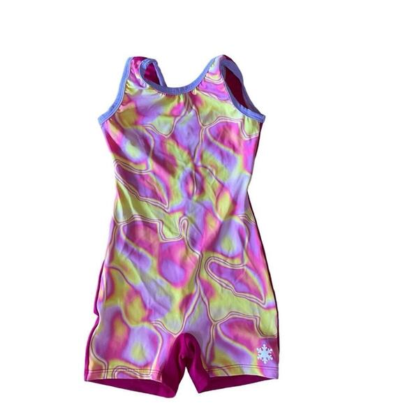 Snowflake Lemonade Girls Gymnastics Biketard - Picture 1 of 8